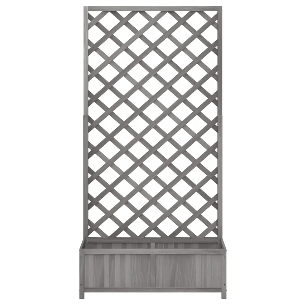 Planter with Trellis Grey Solid Wood Fir Price