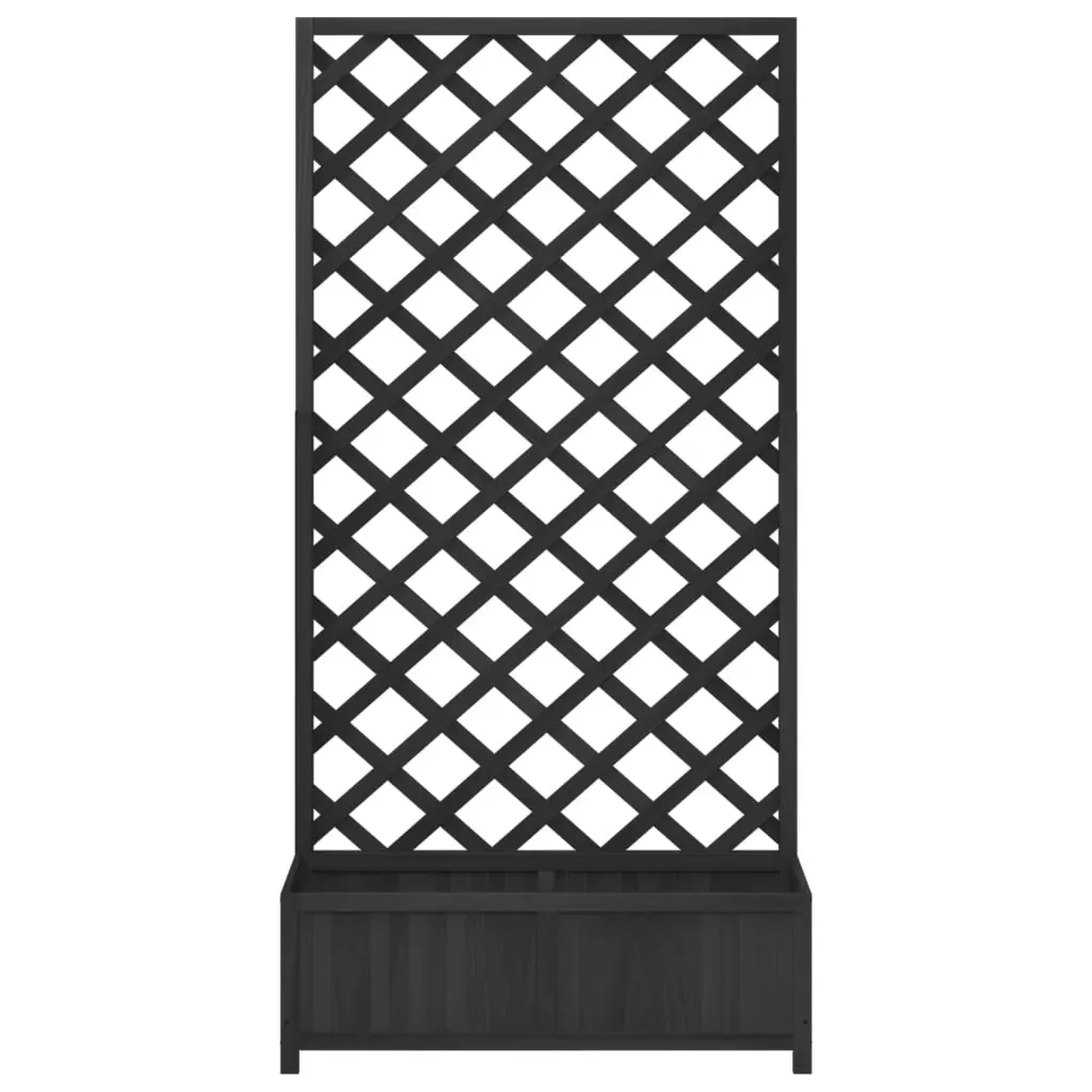 Planter with Trellis Black Solid Wood Fir Price