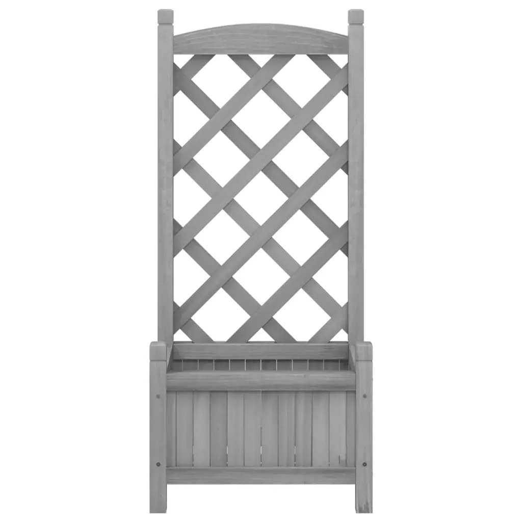 Planter with Trellis Grey Solid Wood Fir Price