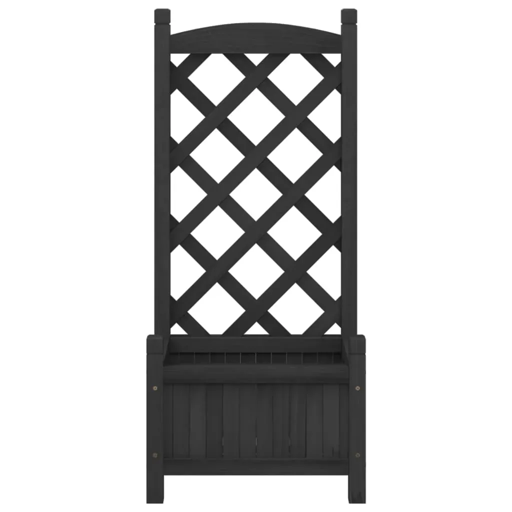 Planter with Trellis Black Solid Wood Fir Price