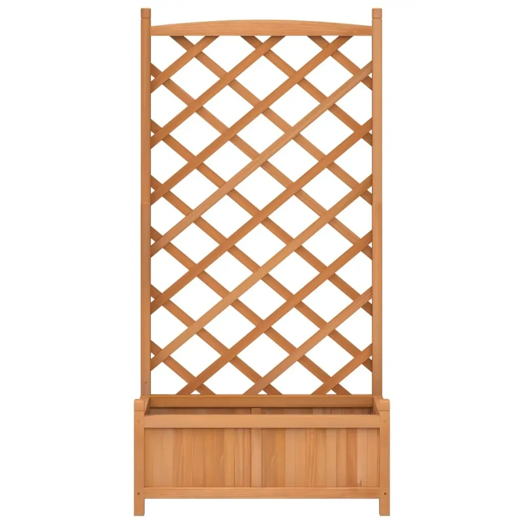 Planter with Trellis Brown Solid Wood Fir Price