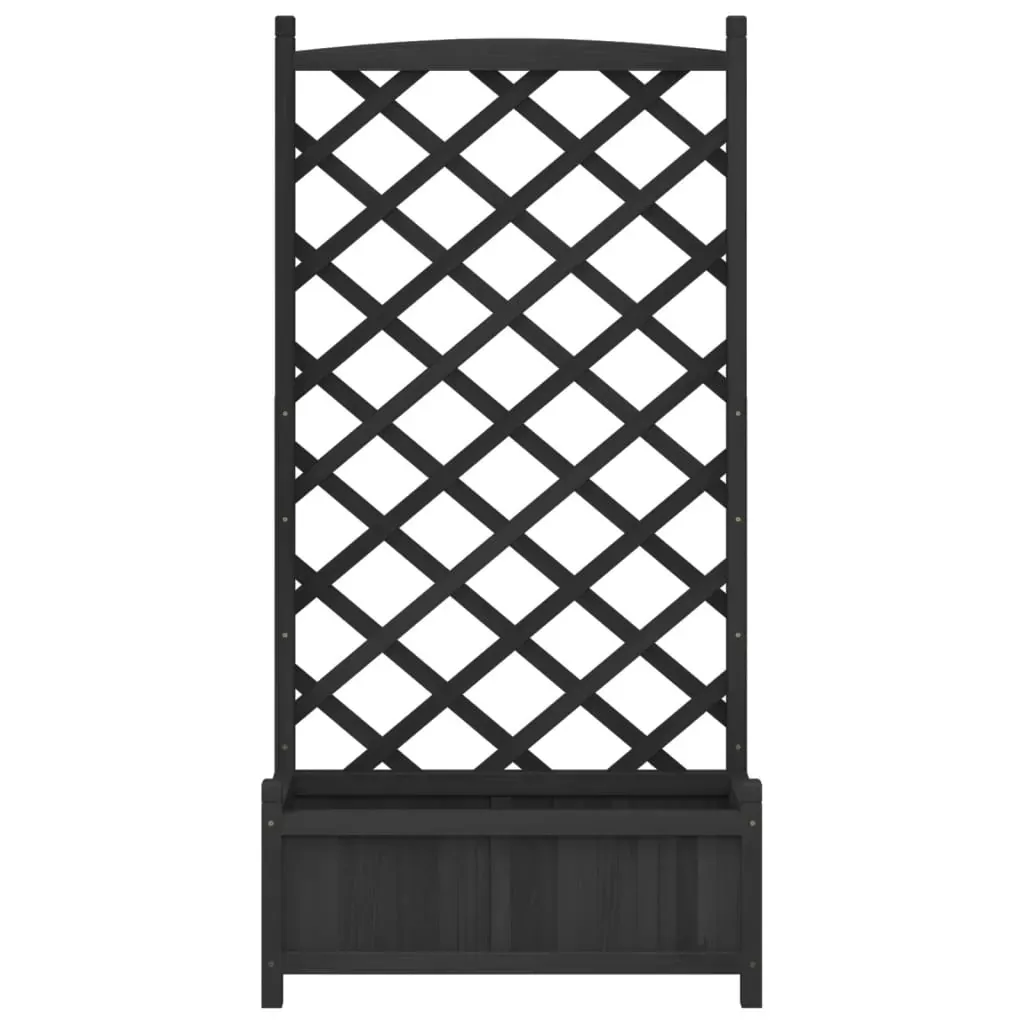 Planter with Trellis Black Solid Wood Fir Price