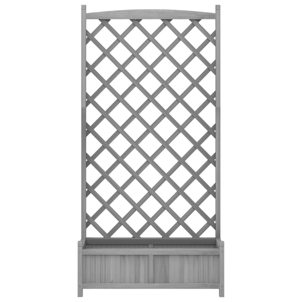 Planter with Trellis Grey Solid Wood Fir Price