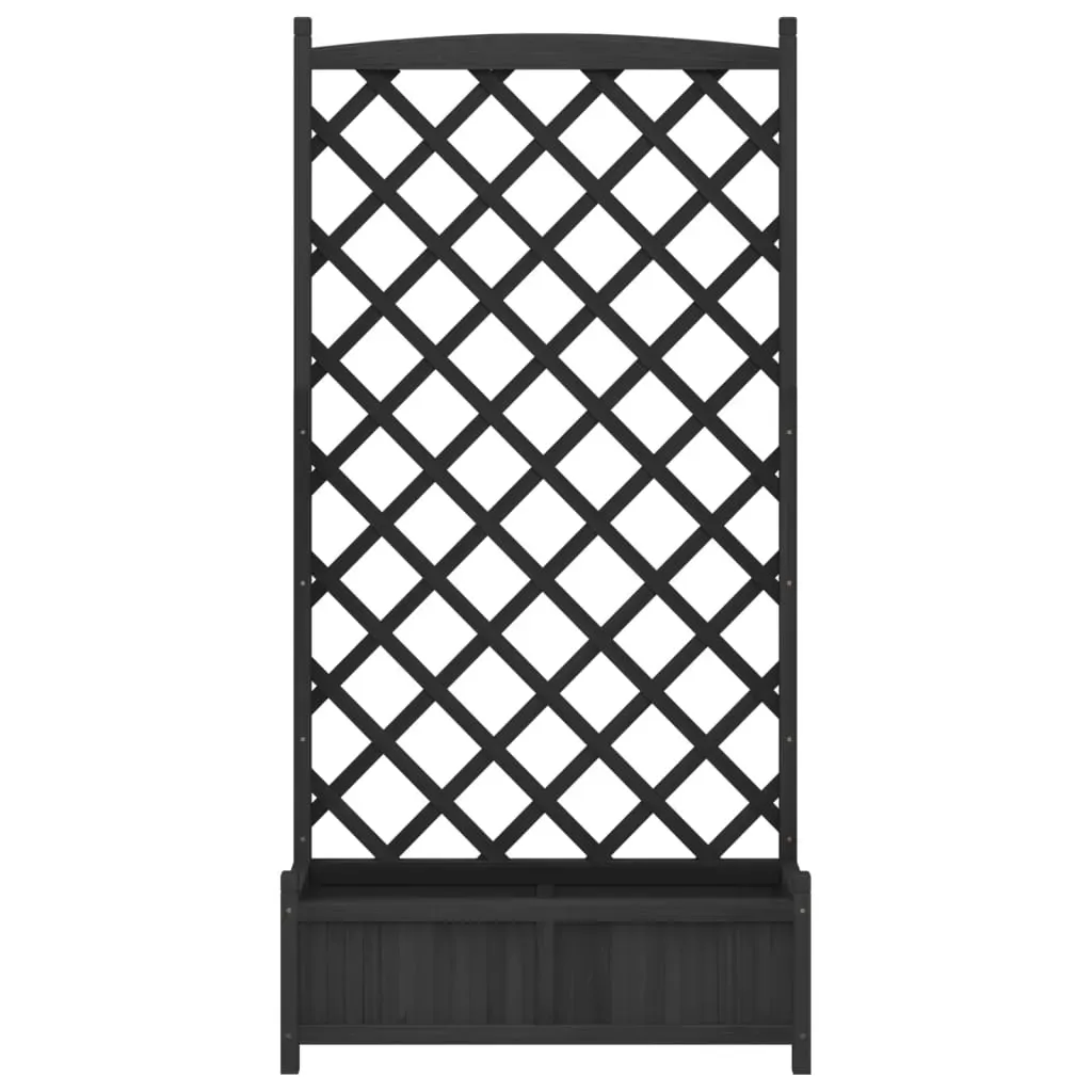 Planter with Trellis Black Solid Wood Fir Price