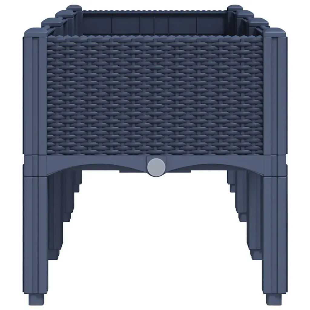 Garden Planter with Legs Blue Grey 120x40x42 cm PP Price