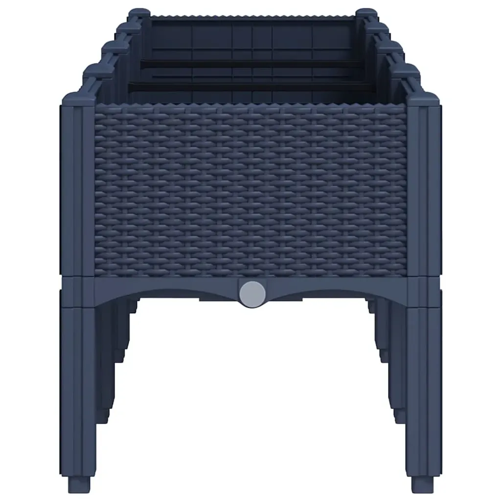 Garden Planter with Legs Blue Grey 160x40x42 cm PP Price