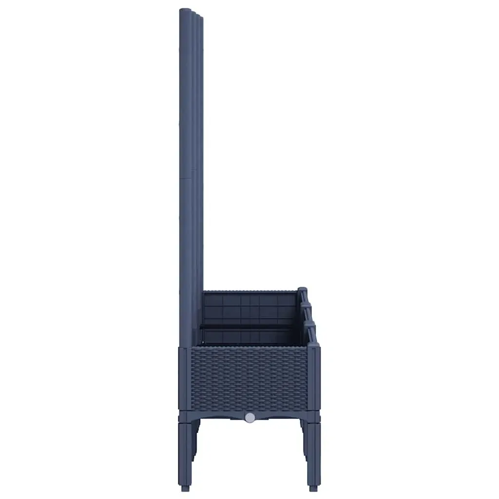 Garden Planter with Trellis Blue Grey 120x40x142 cm PP Price