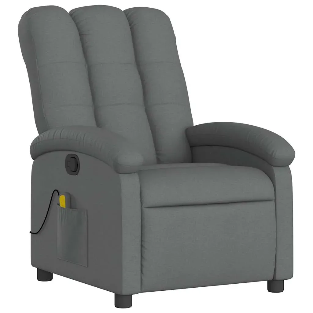 Massage Recliner Chair Dark Grey Fabric Price