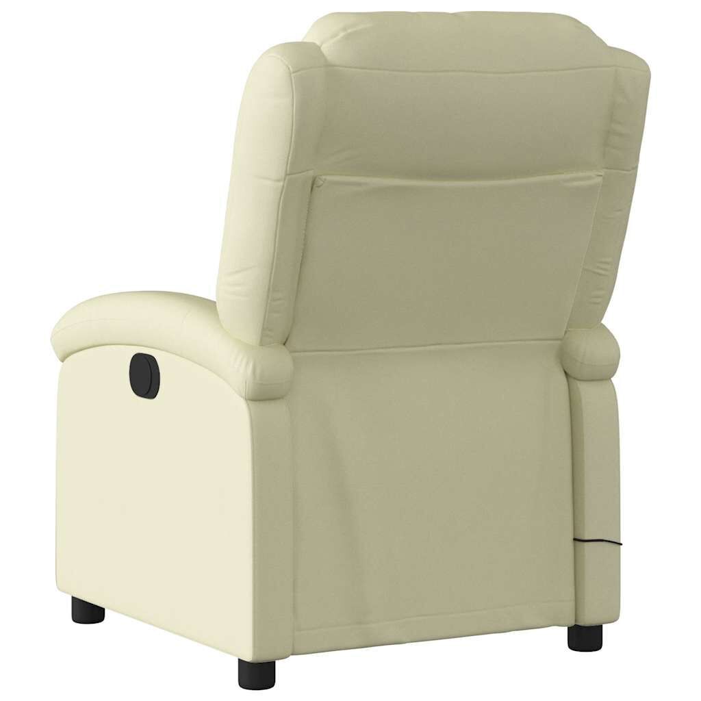 Massage Recliner Chair Cream Real Leather Price