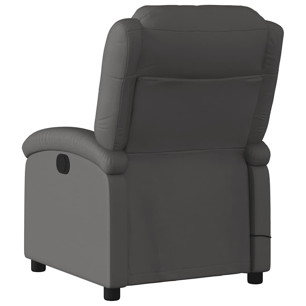 Massage Recliner Chair Grey Real Leather Price