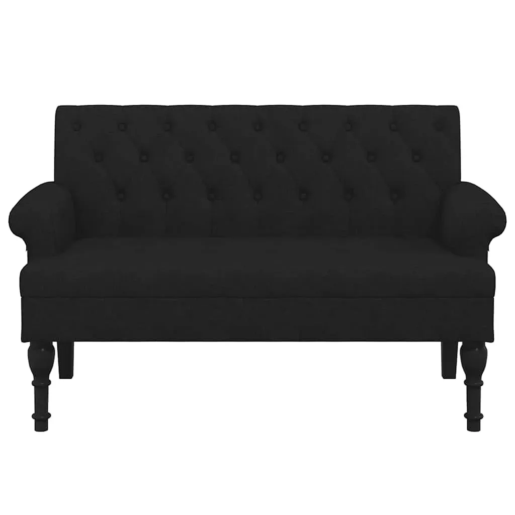 Bench with Backrest Black 120x62x75.5 cm Fabric Price