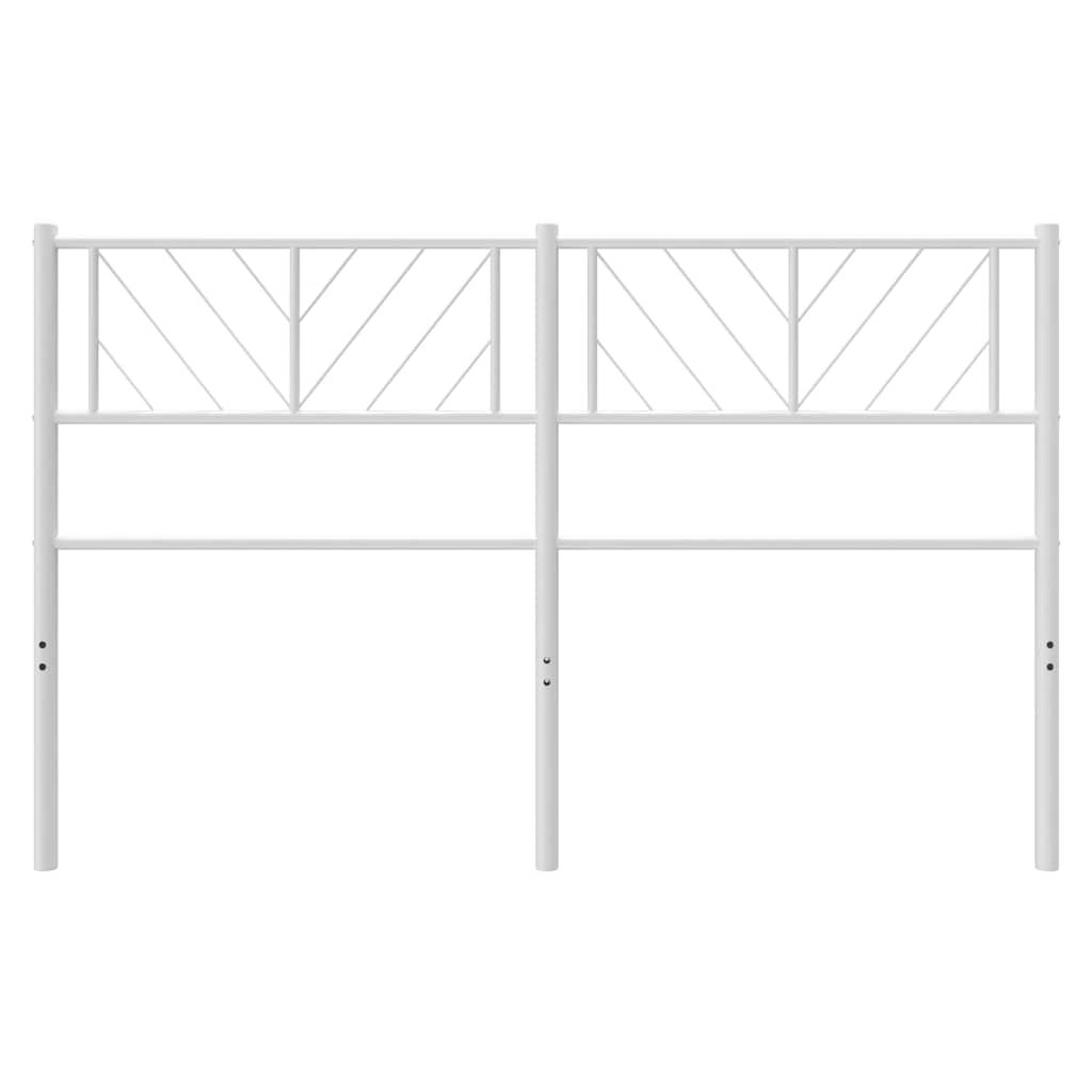 Metal Headboard White 137 cm Double Price