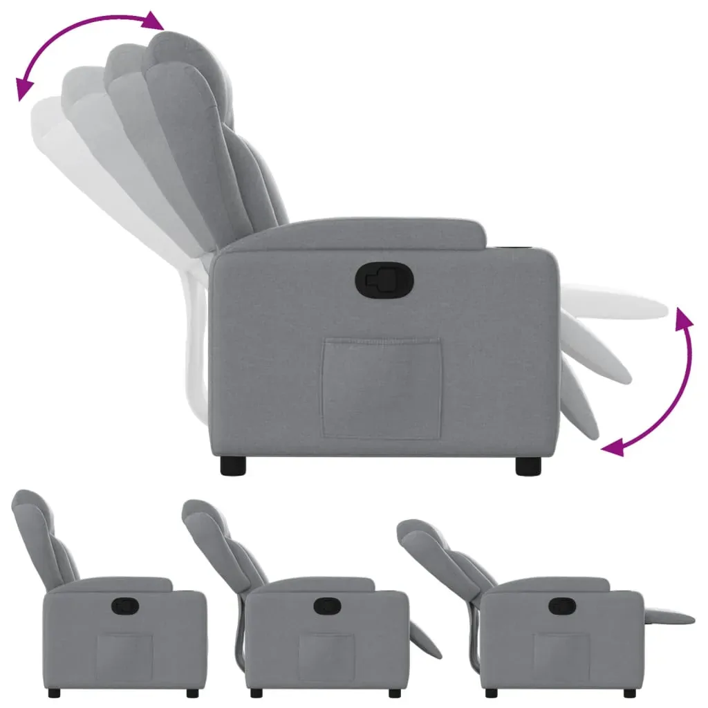 Recliner Chair Light Grey Fabric Price
