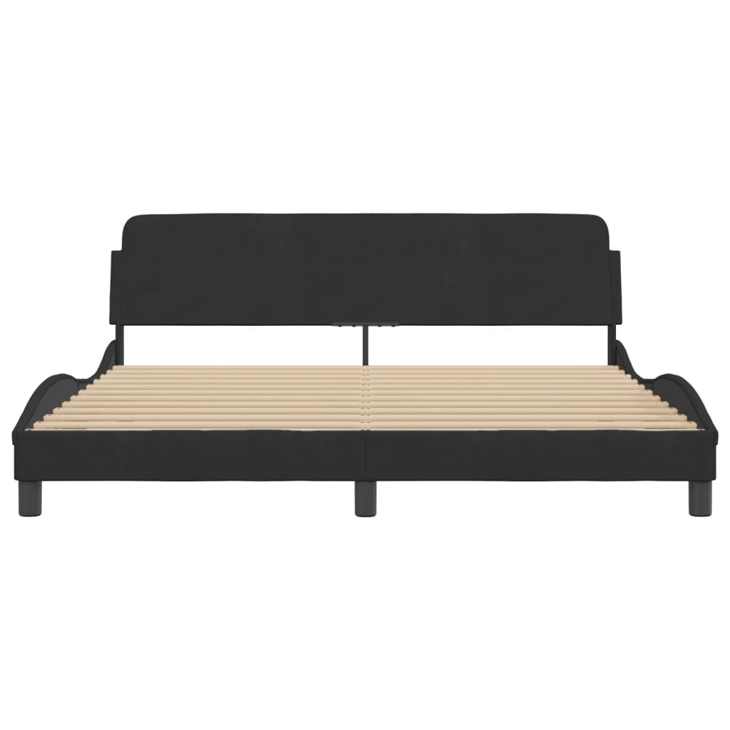 Bed Frame without Mattress Black 183x203 cm King Velvet Price