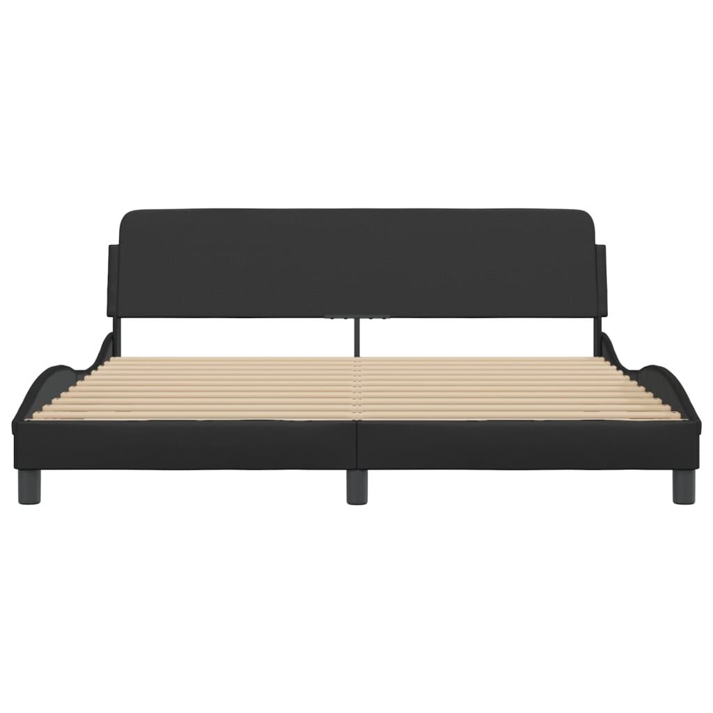 Bed Frame without Mattress Black 183x203 cm King Faux Leather Price
