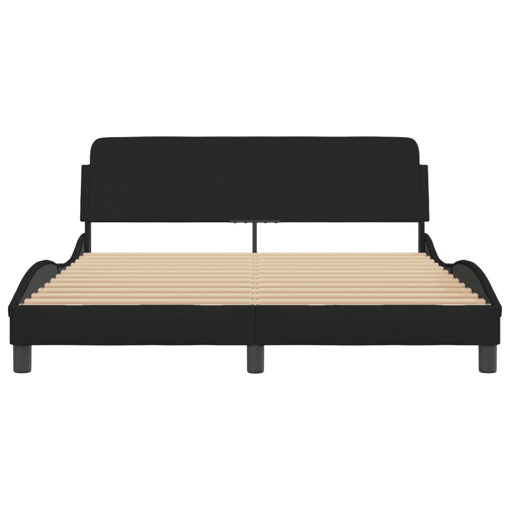 Bed Frame without Mattress Black 152x203 cm Queen Fabric Price