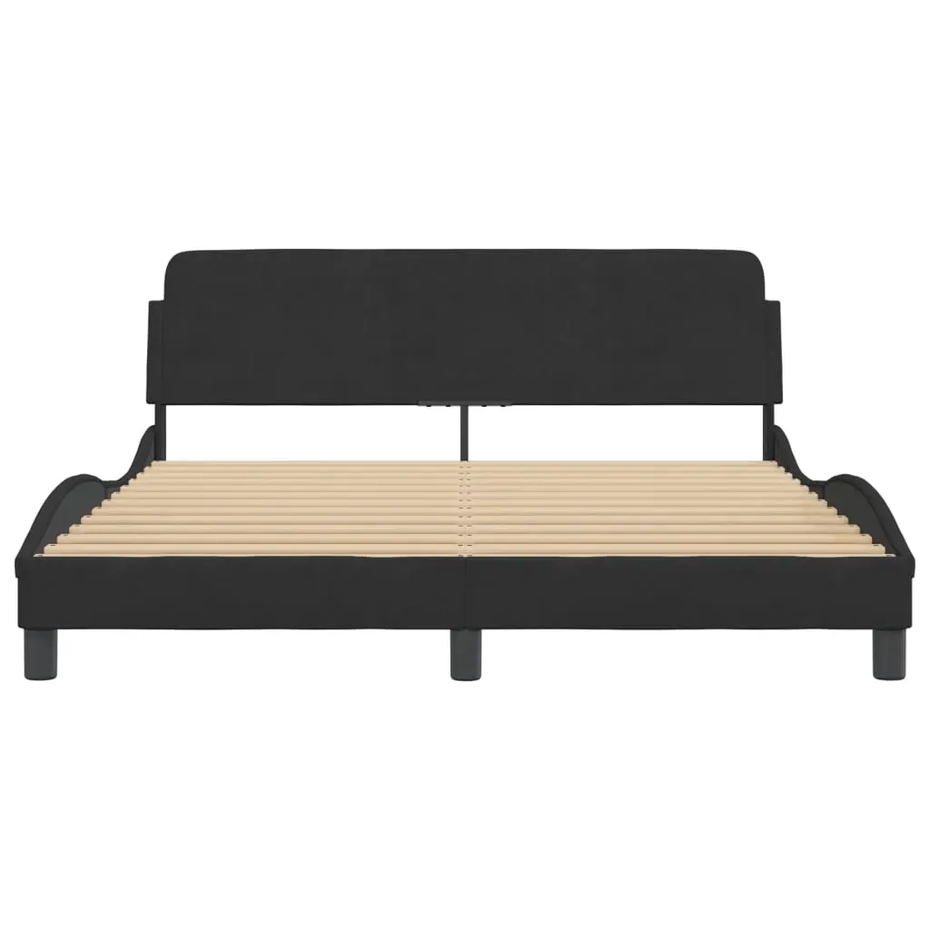 Bed Frame "Dover" Black 152x203 cm Queen Velvet Price