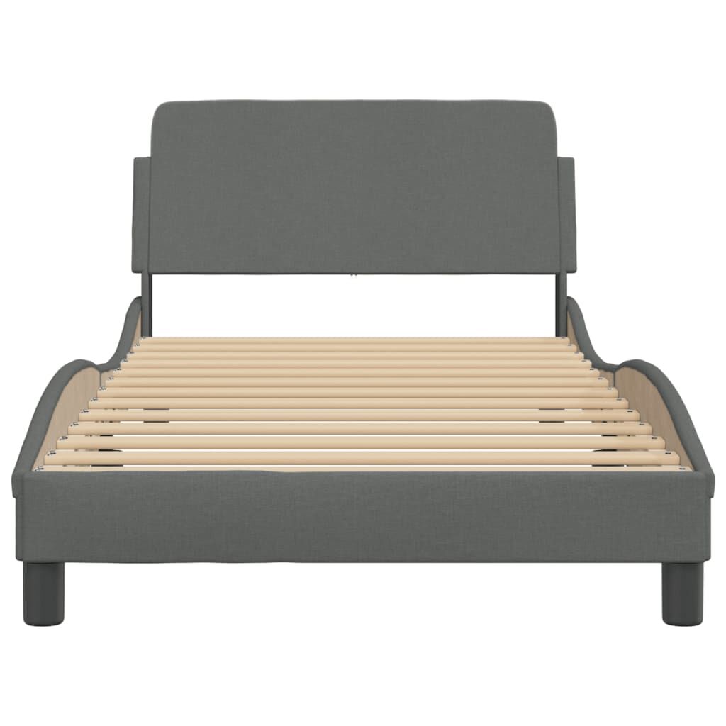 Bed Frame without Mattress Dark Grey 107x203 cm King Single Fabric Price
