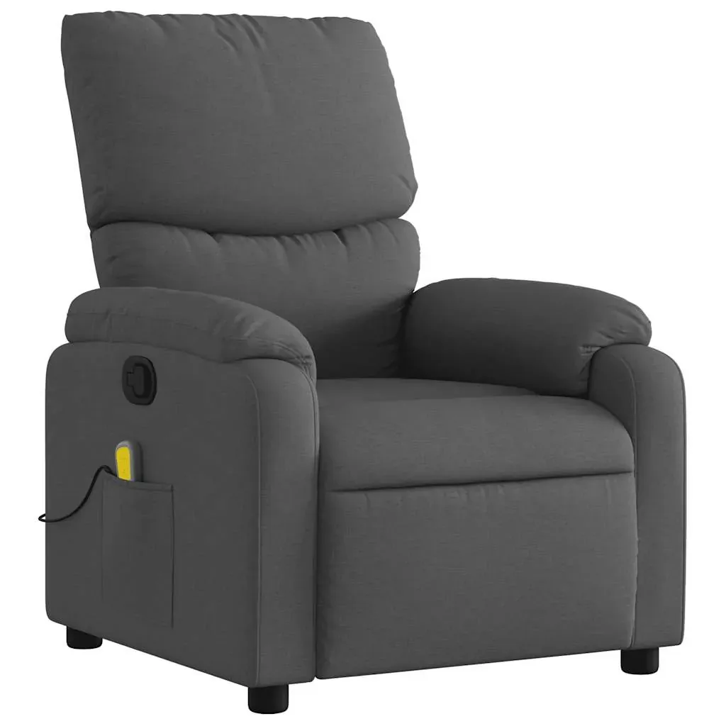 Massage Recliner Chair Dark Grey Fabric Price