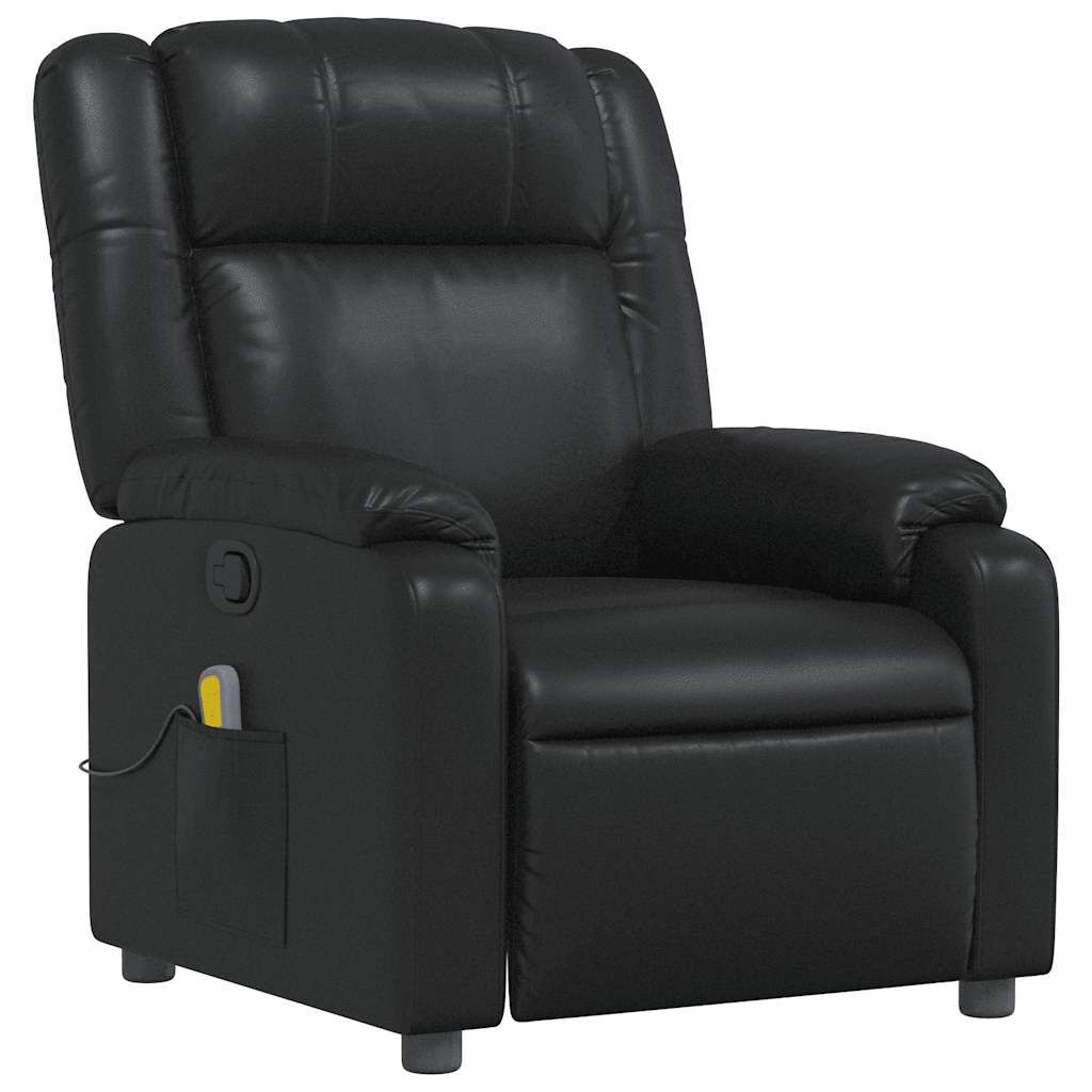 Massage Recliner Chair Black Faux Leather Price