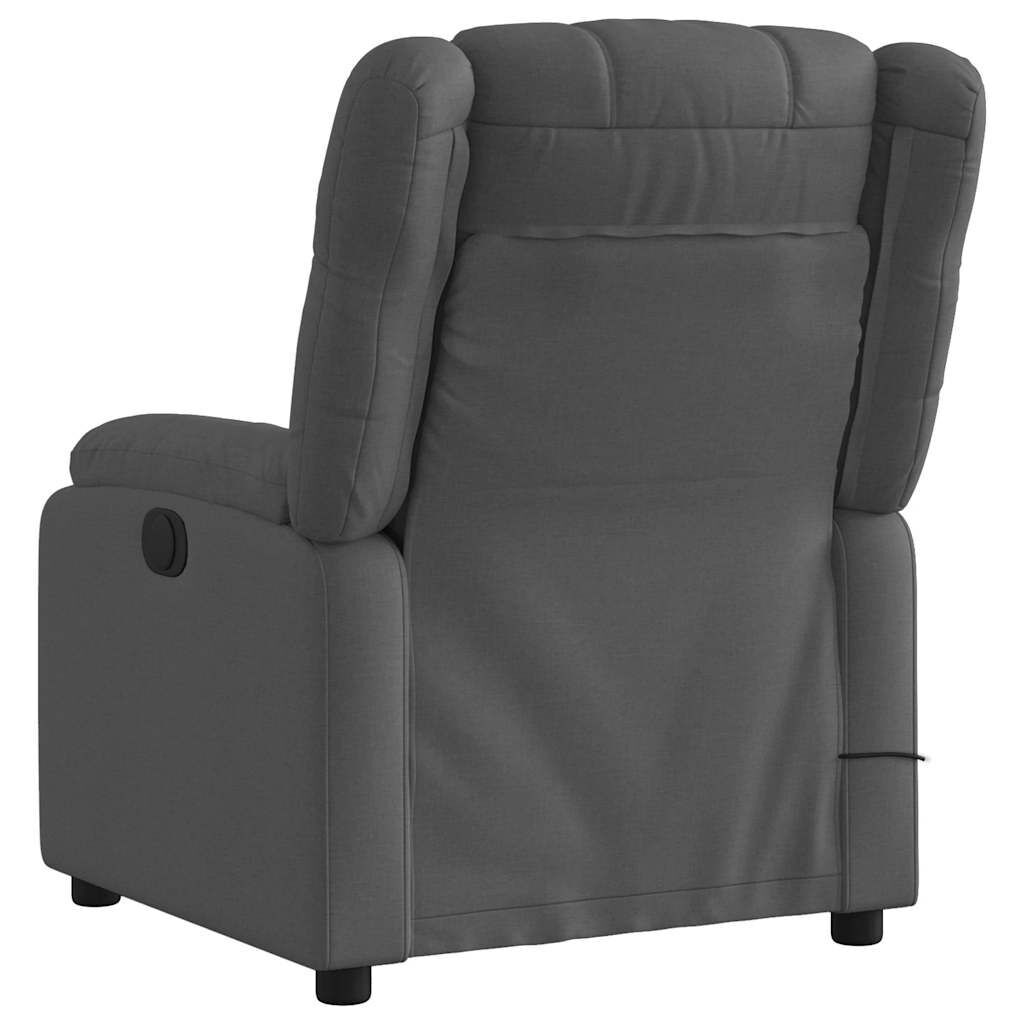 Massage Recliner Chair Dark Grey Fabric Price