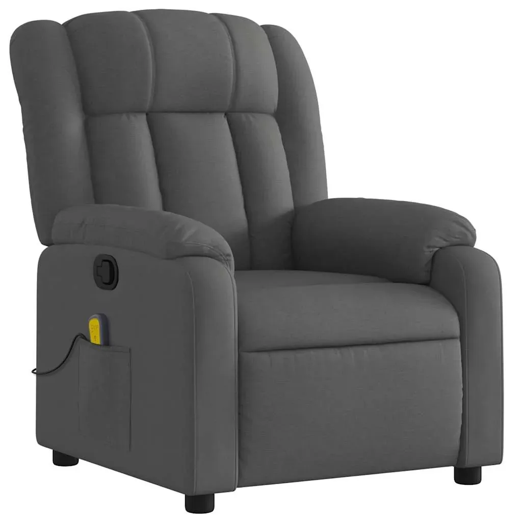 Massage Recliner Chair Dark Grey Fabric Price