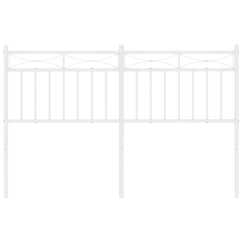 Metal Headboard White 137 cm Double Price