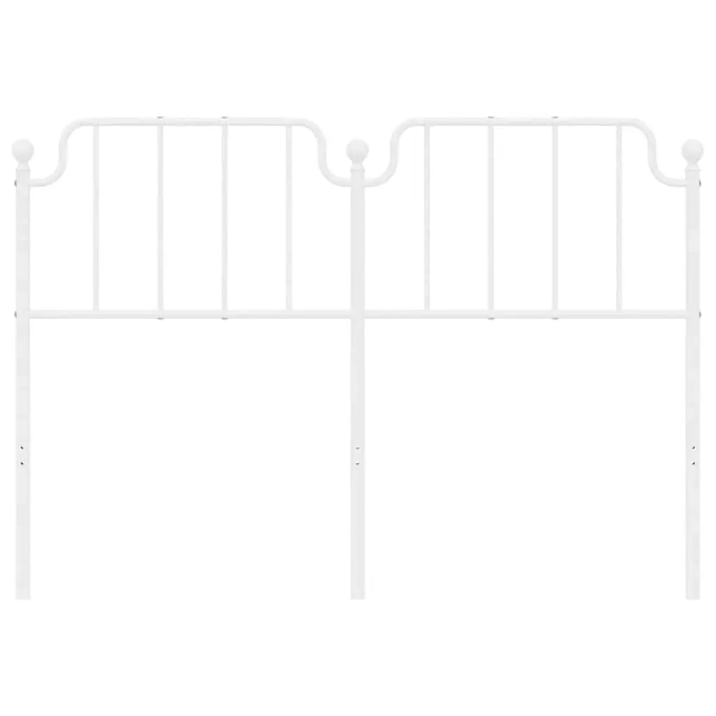 Metal Headboard White 137 cm Double Price