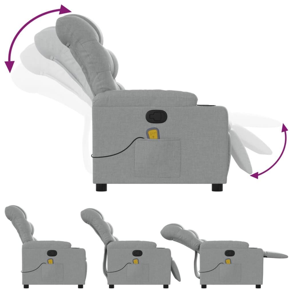 Massage Recliner Chair Light Grey Fabric Price