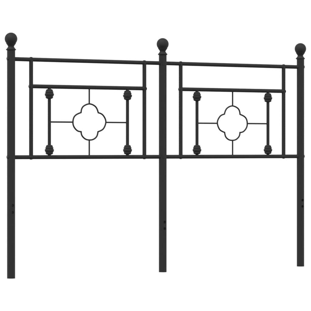 Metal Headboard Black 137 cm Double Price