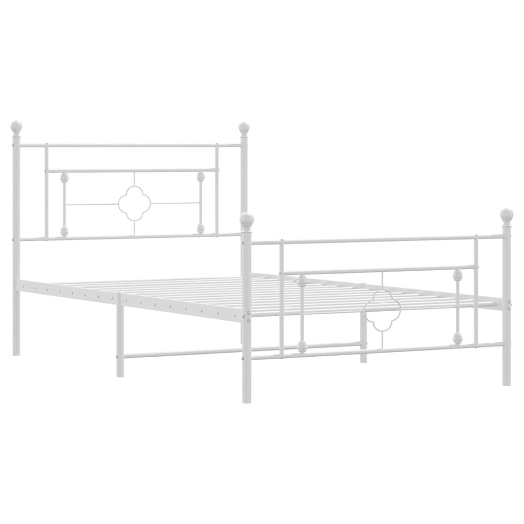 Metal Bed Frame without Mattress with Footboard White 107x203 cm King Single Price