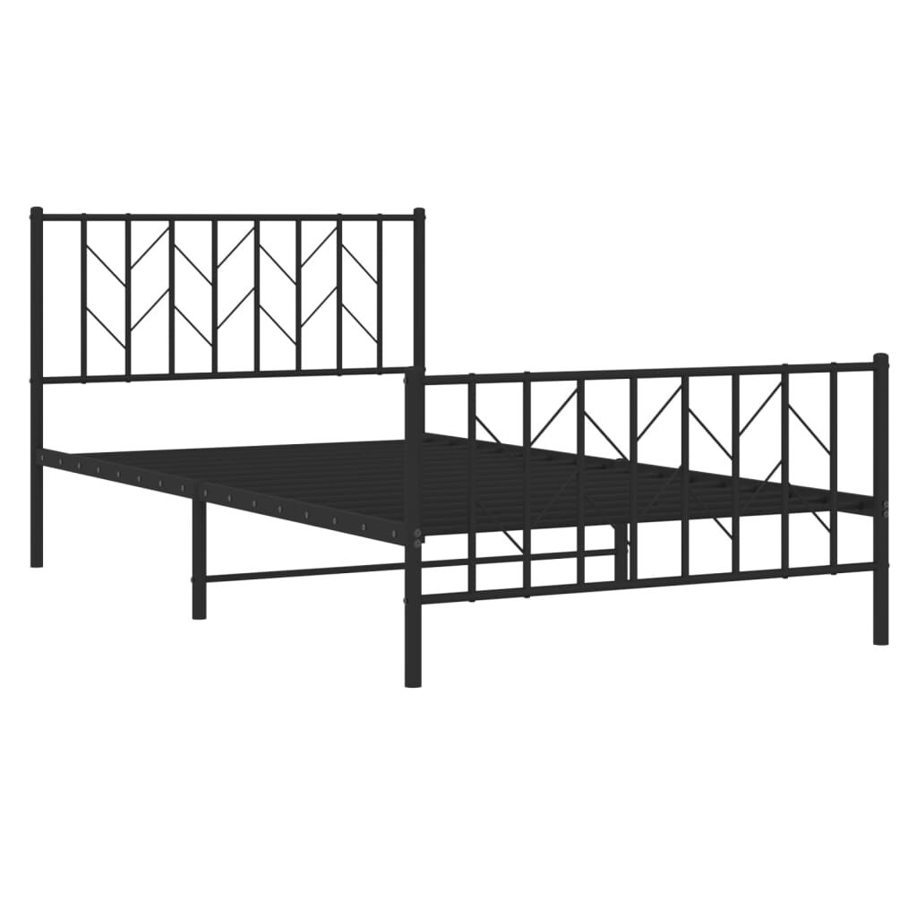 Metal Bed Frame without Mattress with Footboard Black 107x203 cm King Single Price