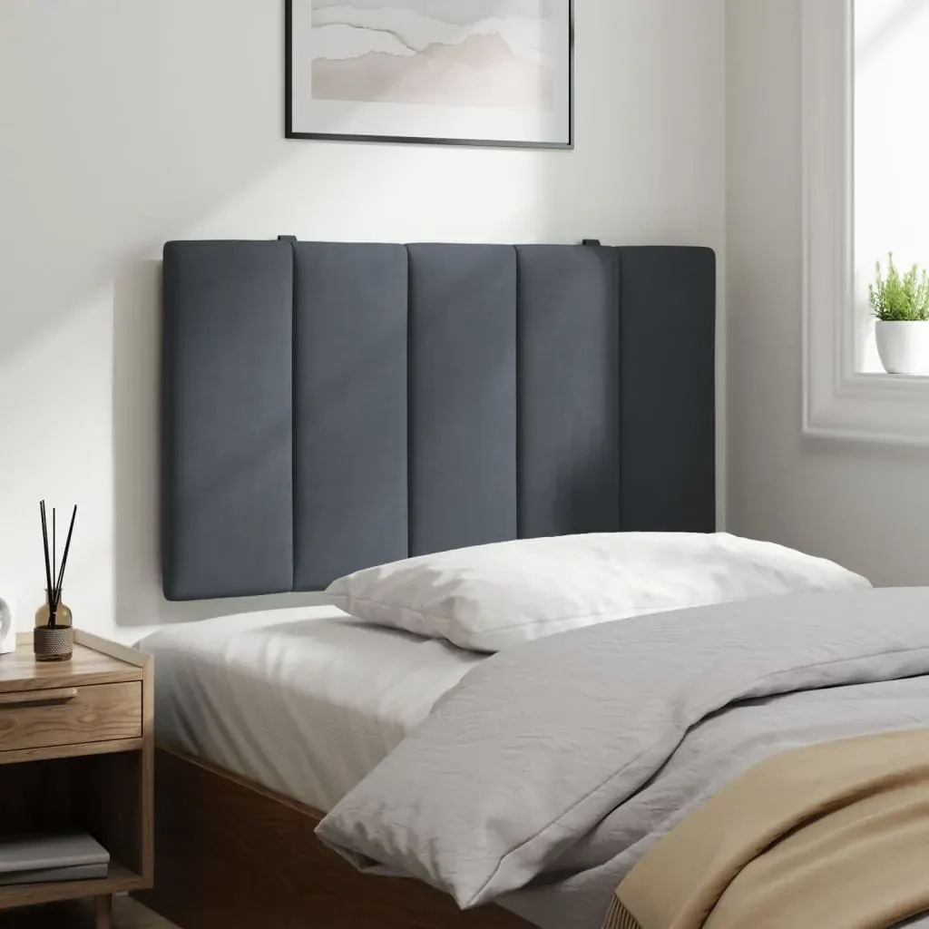 Headboard Cushion "Hanko" Dark Grey 90 cm Velvet Price