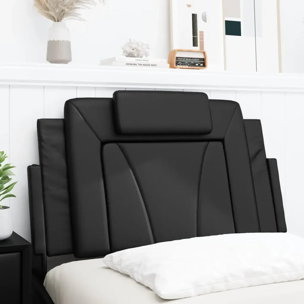 Headboard Cushion "Viana" Black 90 cm Faux Leather Price