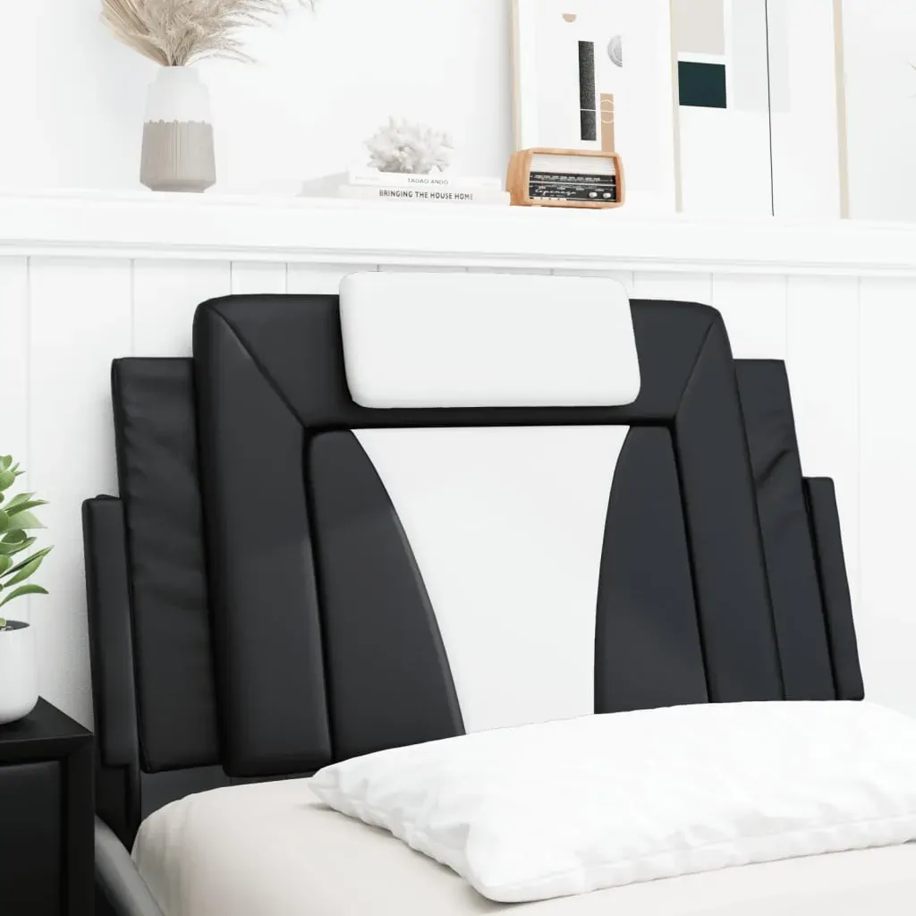 Headboard Cushion "Viana" Black and White 90 cm Faux Leather Price