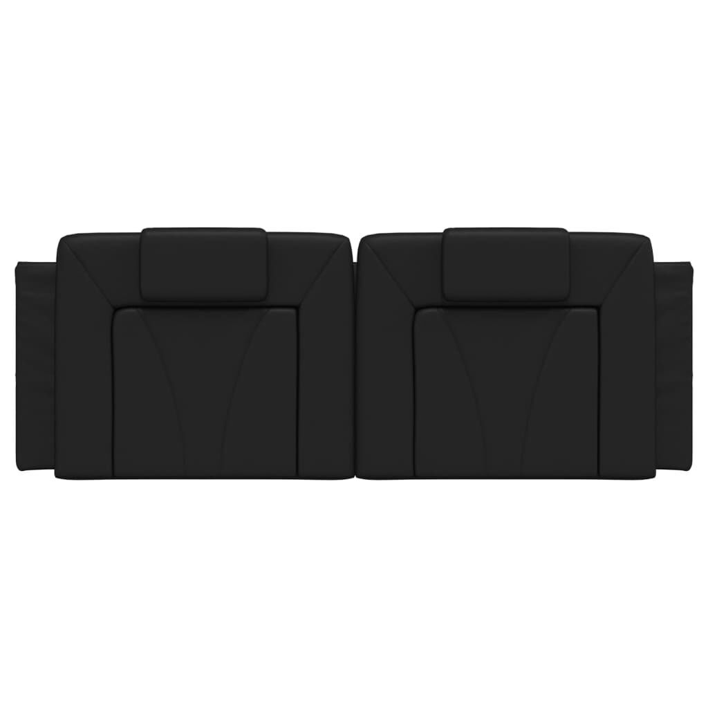 Headboard Cushion Black 137 cm Double Faux Leather Price