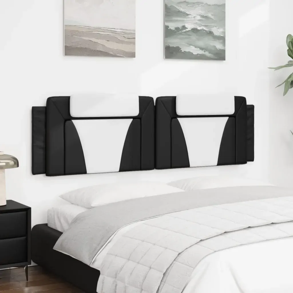 Headboard Cushion "Viana" Black and White 180 cm Faux Leather Price