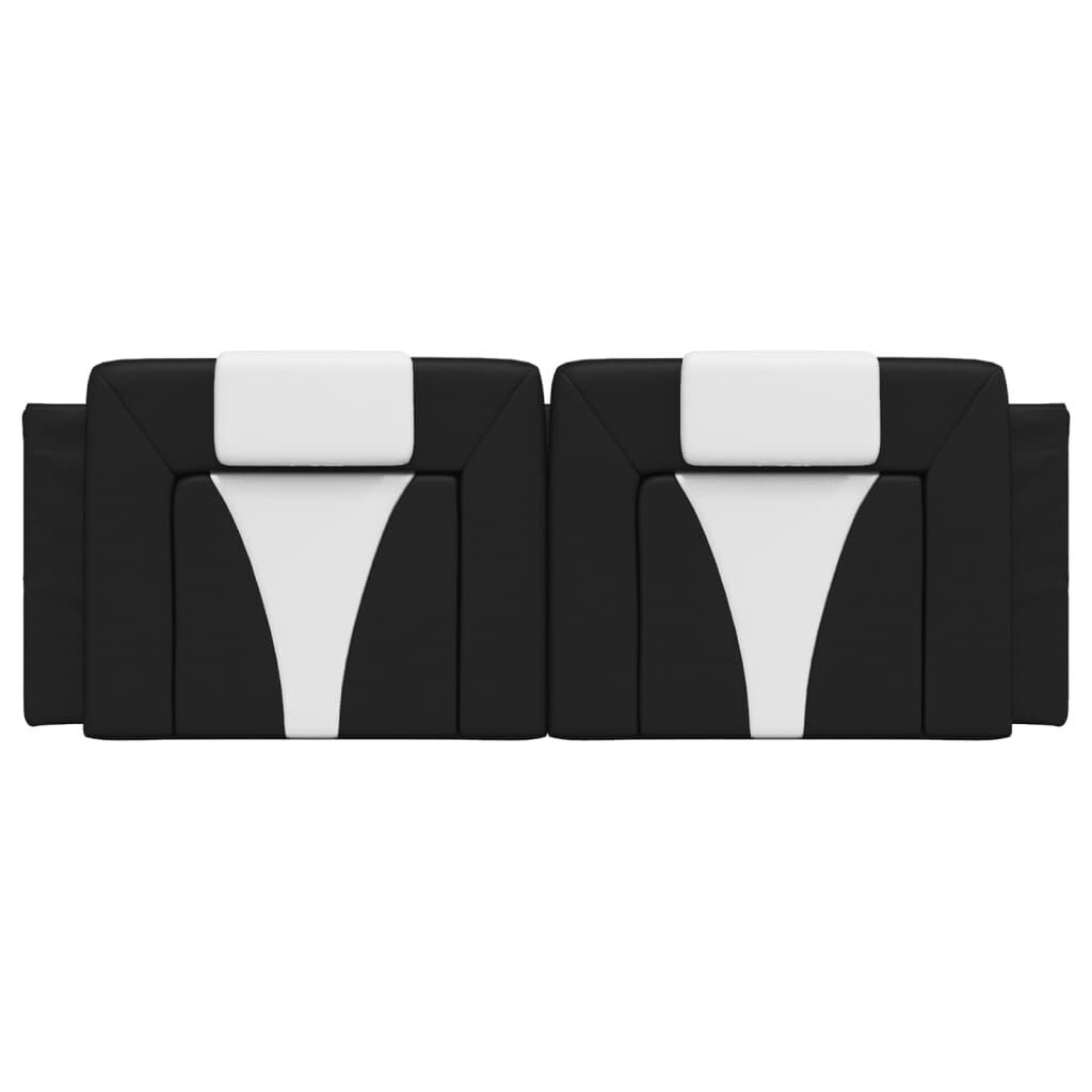 Headboard Cushion Black and White 152 cm Faux Leather Price