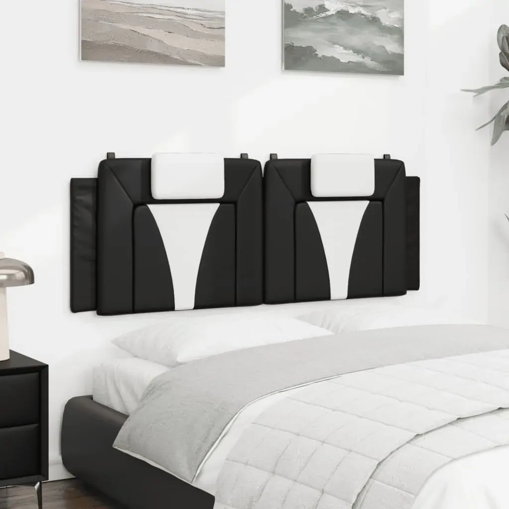 Headboard Cushion "Viana" Black and White 152 cm Queen Faux Leather Price
