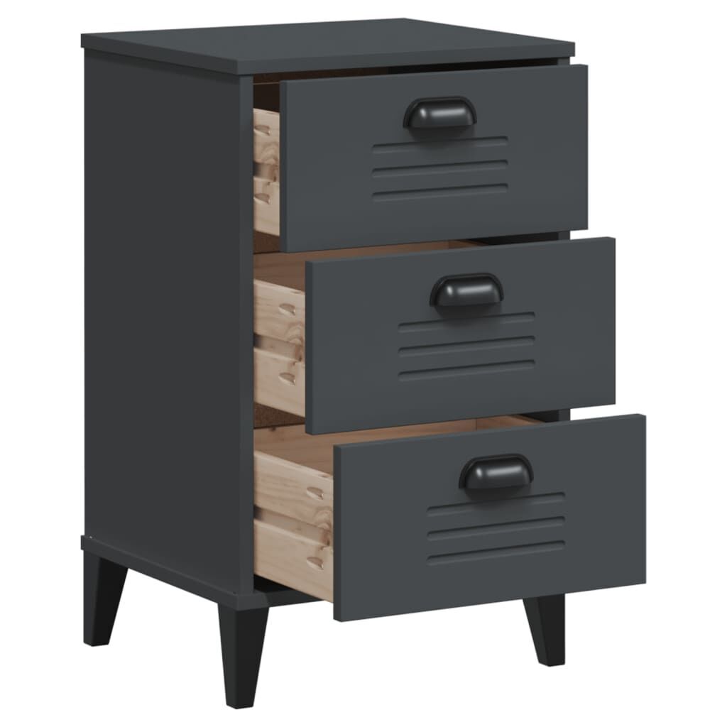 Bedside Cabinet VIKEN Anthracite Grey Engineered Wood Price