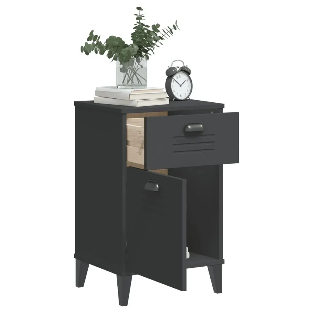 Bedside Cabinet VIKEN Anthracite Grey Engineered Wood Price