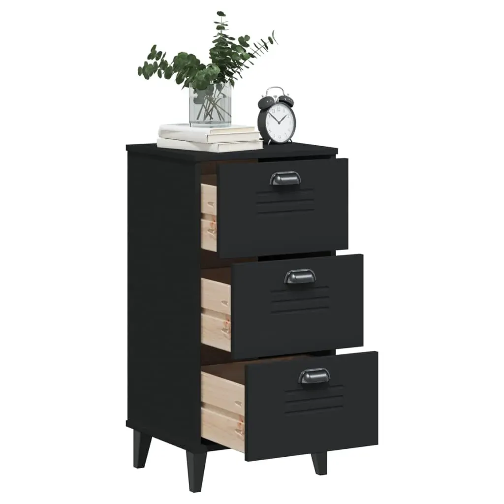 Bedside Cabinet VIKEN Black Engineered Wood Price