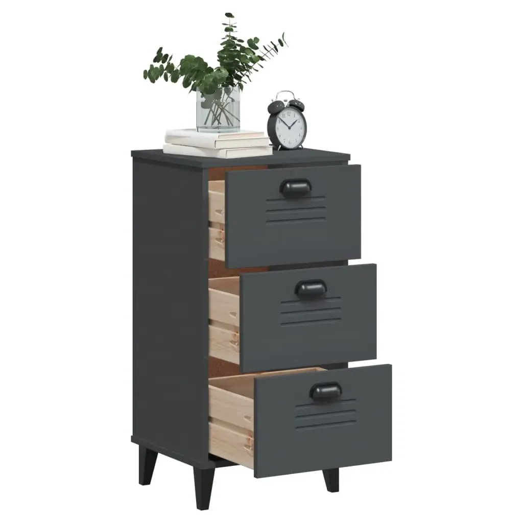 Bedside Cabinet VIKEN Anthracite Grey Engineered Wood Price