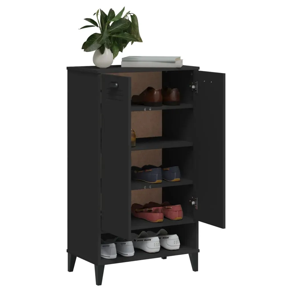 Shoe Cabinet VIKEN Black Engineered Wood Price