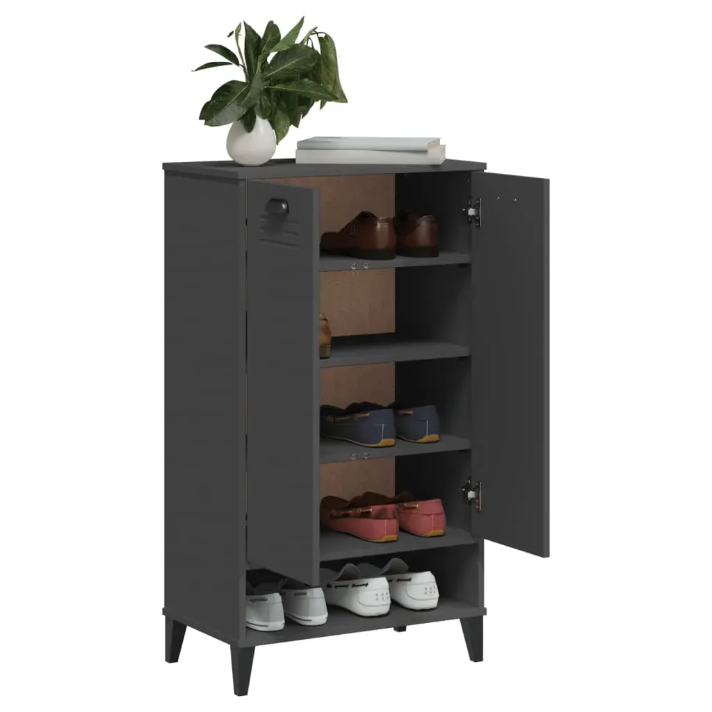 Shoe Cabinet VIKEN Anthracite Grey Engineered Wood Price