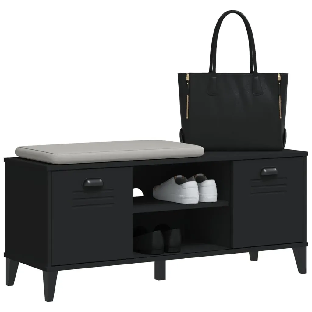 Shoe Bench VIKEN Black 106x35x45 cm Engineered Wood Price