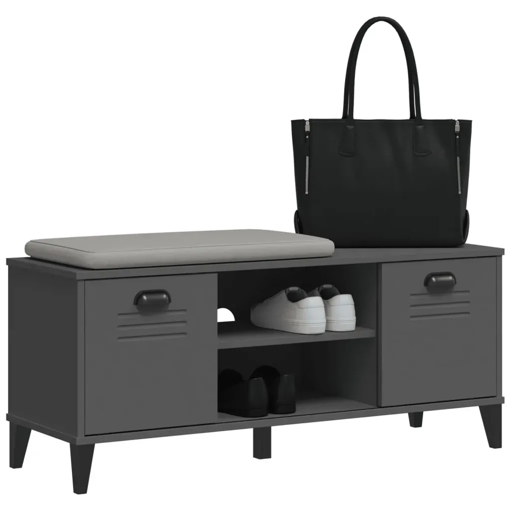 Shoe Bench VIKEN Anthracite Grey 106x35x45 cm Engineered Wood Price