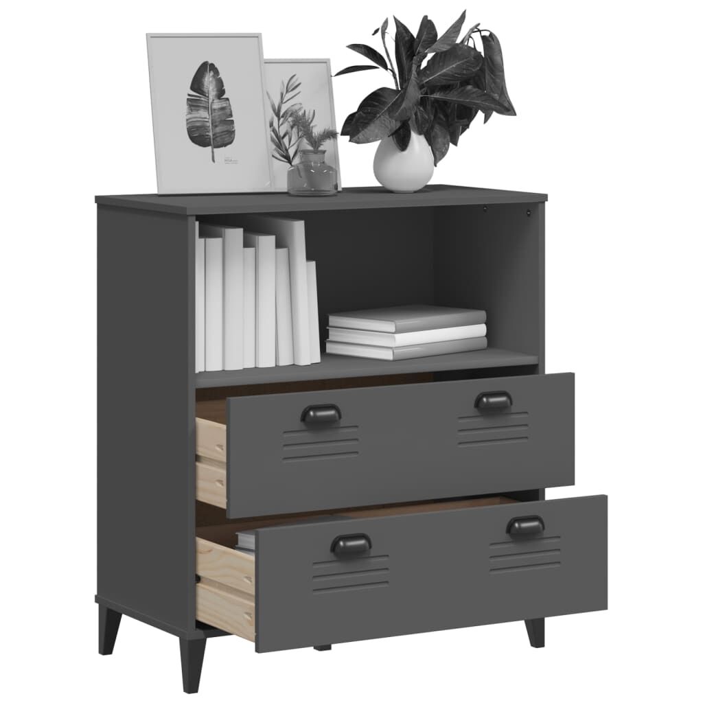 Bookcase VIKEN Anthracite Grey 80x40x90 cm Engineered Wood Price