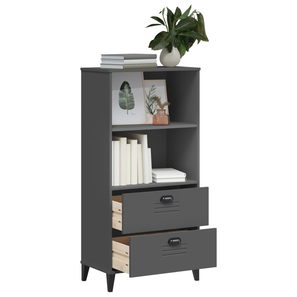 Bookcase VIKEN Anthracite Grey 60x35x123 cm Engineered Wood Price