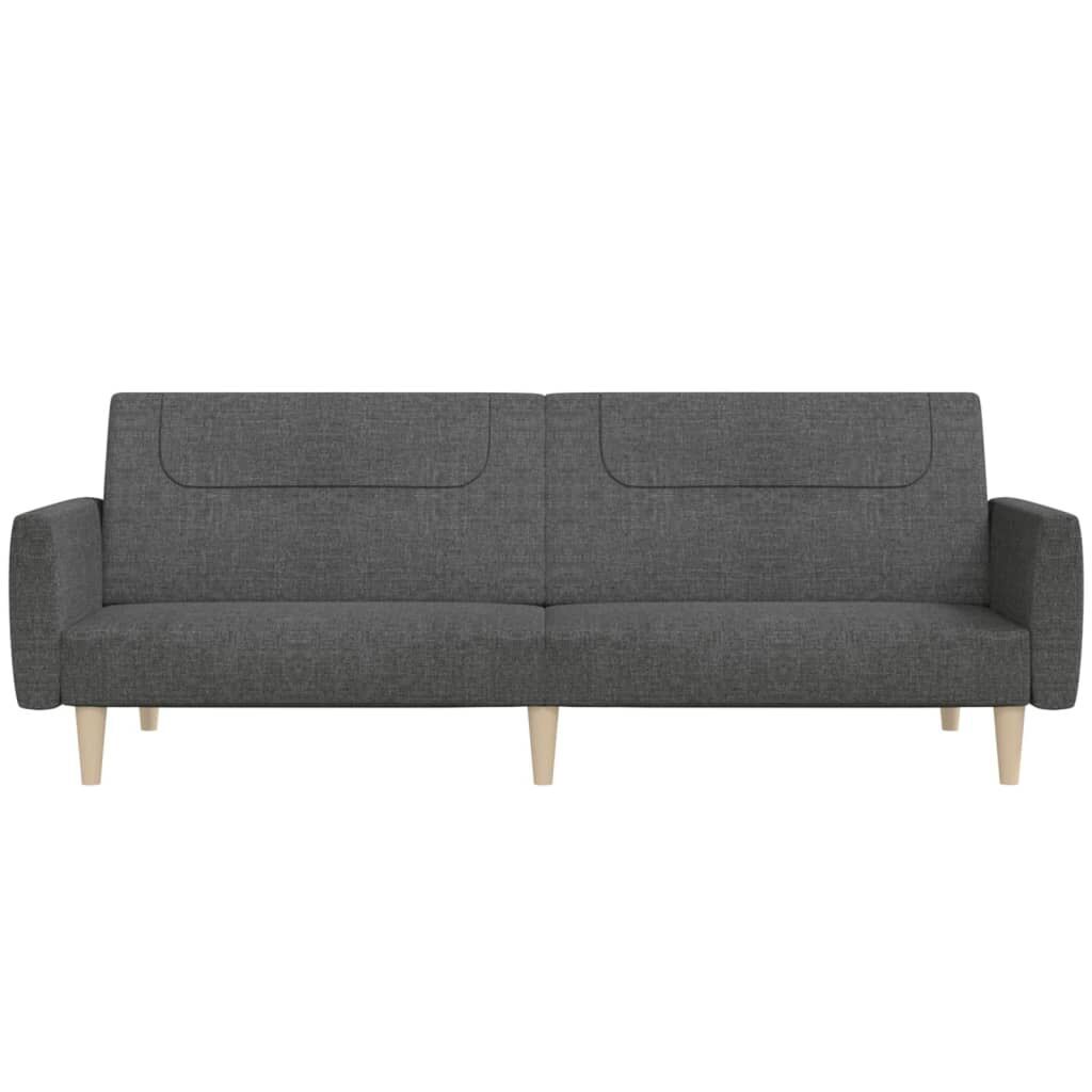 2-Seater Sofa Bed Dark Grey Fabric Price
